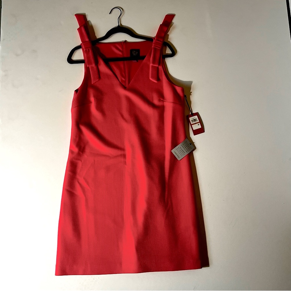 Vince Camuto, dress with bow details on shoulder!